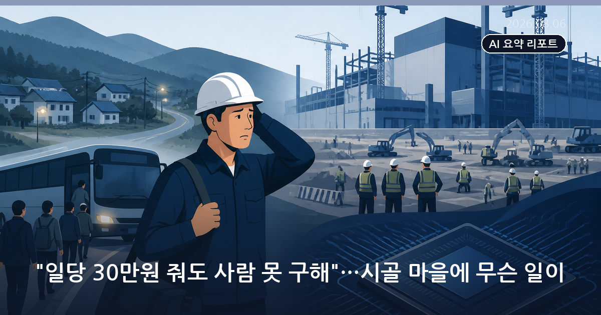"일당 30만원 줘도 사람 못 구해"…시골 마을에 무슨 일이