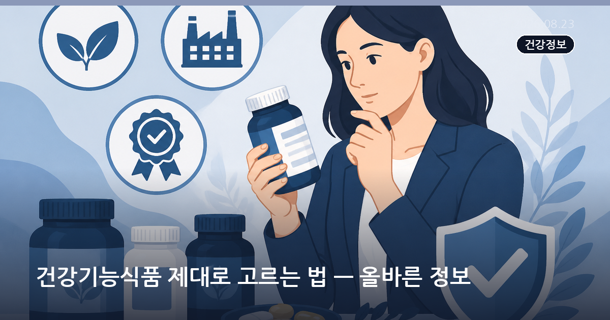 건강기능식품 제대로 고르는 법 — 올바른 정보