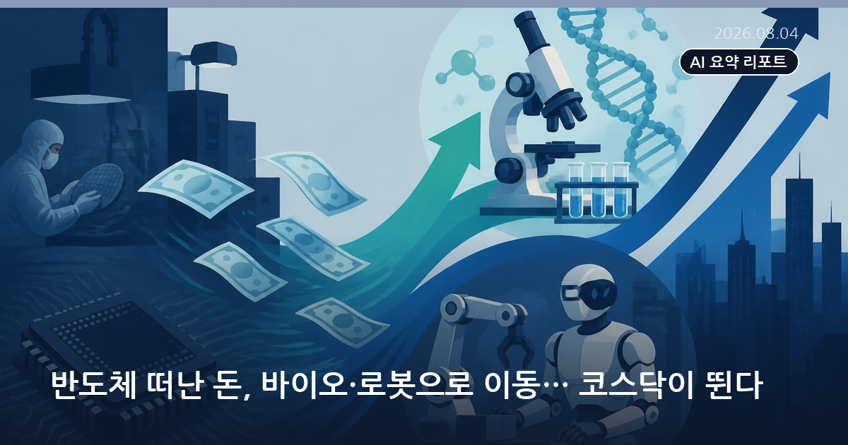 반도체 떠난 돈, 바이오·로봇으로 이동… 코스닥이 뛴다