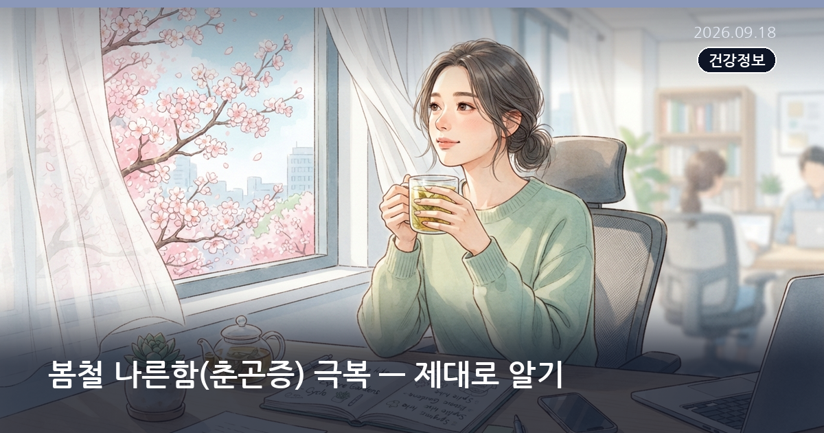 봄철 나른함(춘곤증) 극복 — 제대로 알기