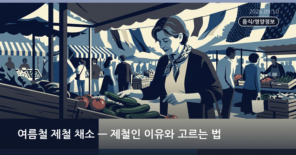 여름철 제철 채소 — 제철인 이유와 고르는 법