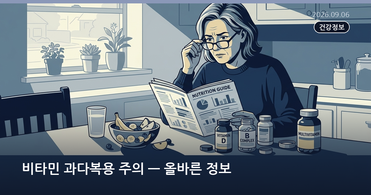 비타민 과다복용 주의 — 올바른 정보