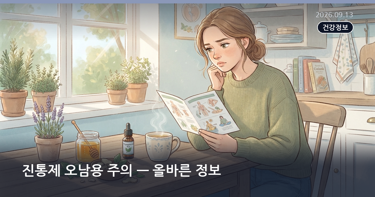 진통제 오남용 주의 — 올바른 정보