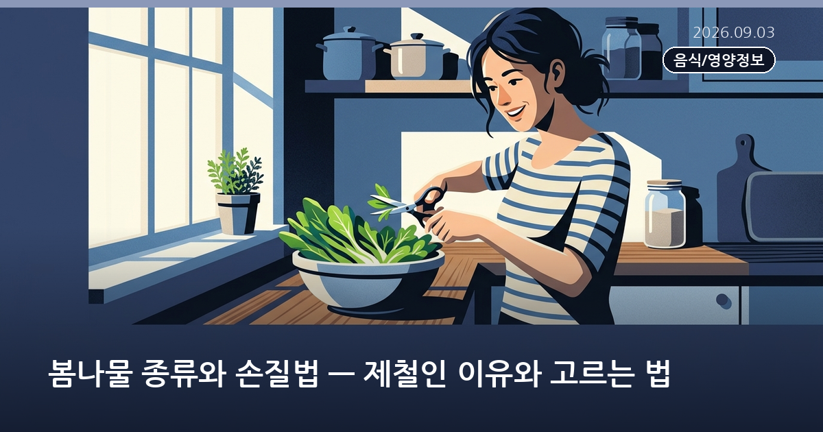 봄나물 종류와 손질법 — 제철인 이유와 고르는 법