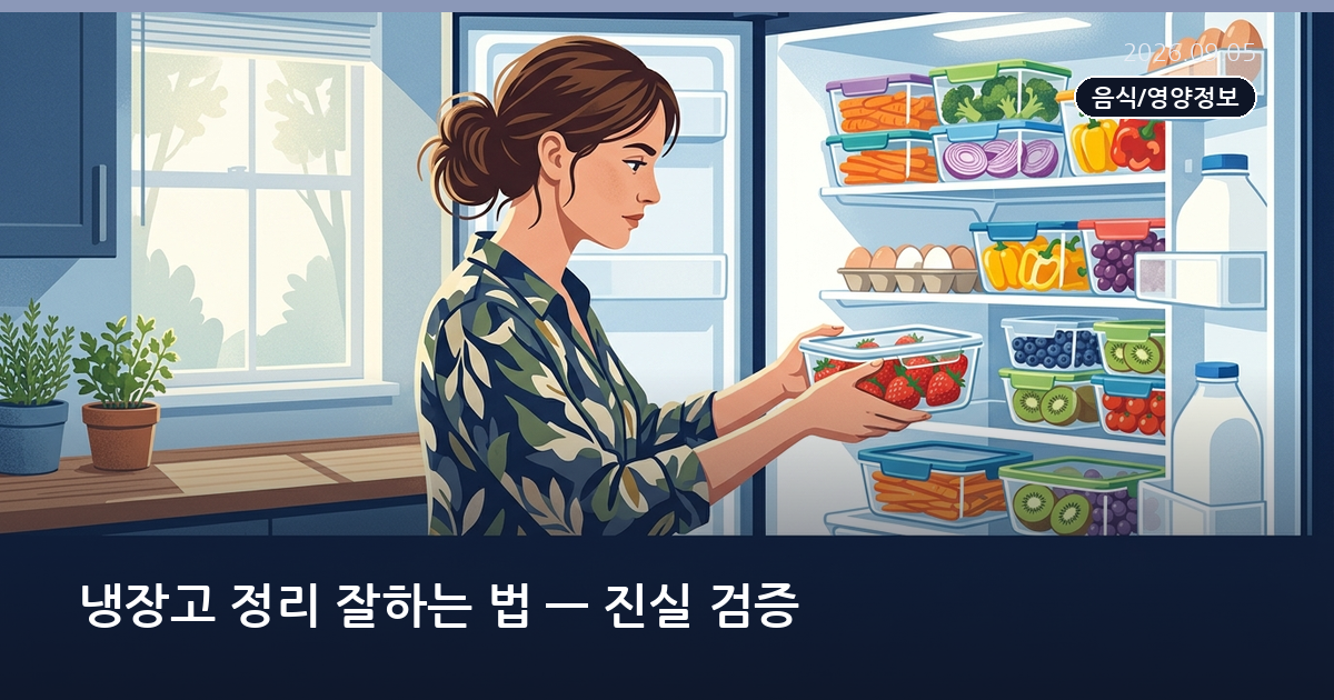 냉장고 정리 잘하는 법 — 진실 검증