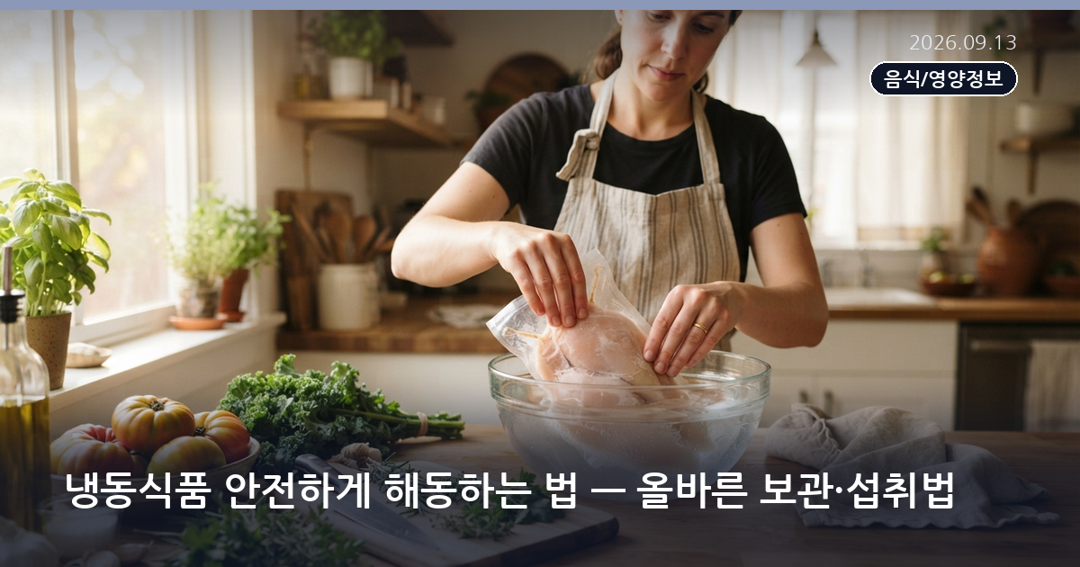 냉동식품 안전하게 해동하는 법 — 올바른 보관·섭취법