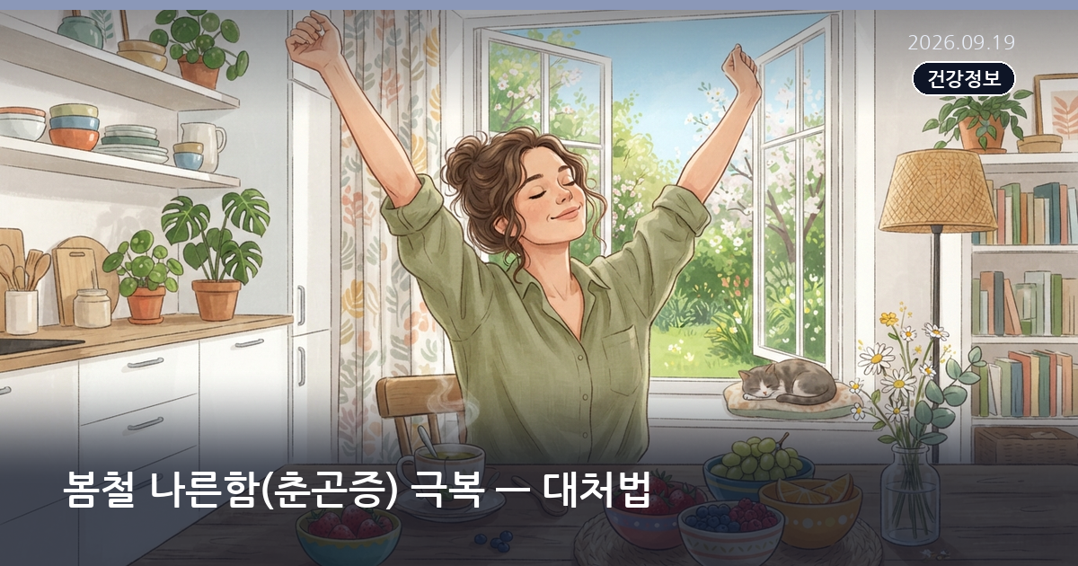 봄철 나른함(춘곤증) 극복 — 대처법