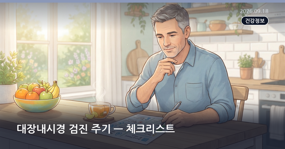 대장내시경 검진 주기 — 체크리스트