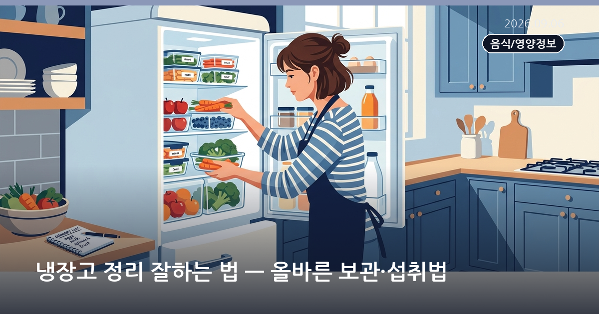 냉장고 정리 잘하는 법 — 올바른 보관·섭취법