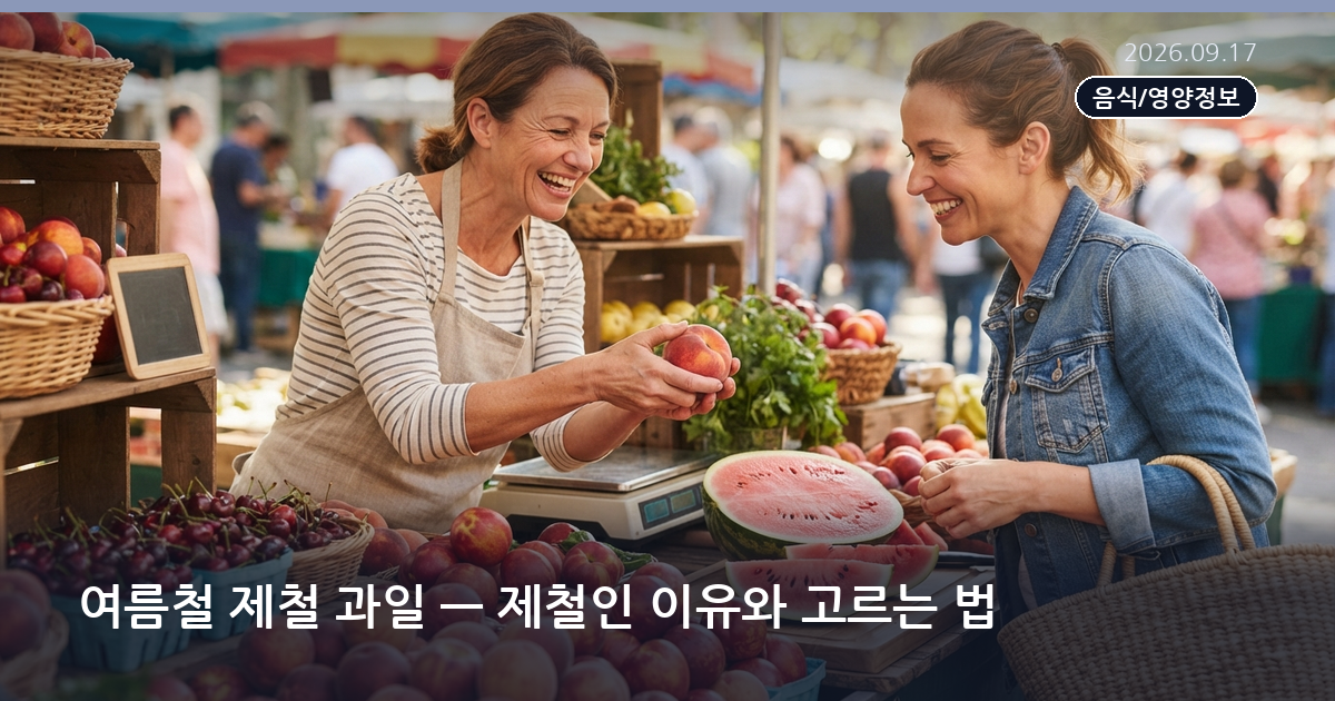 여름철 제철 과일 — 제철인 이유와 고르는 법